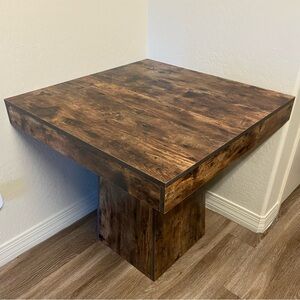 Rustic walnut Brown Square Accent Dining